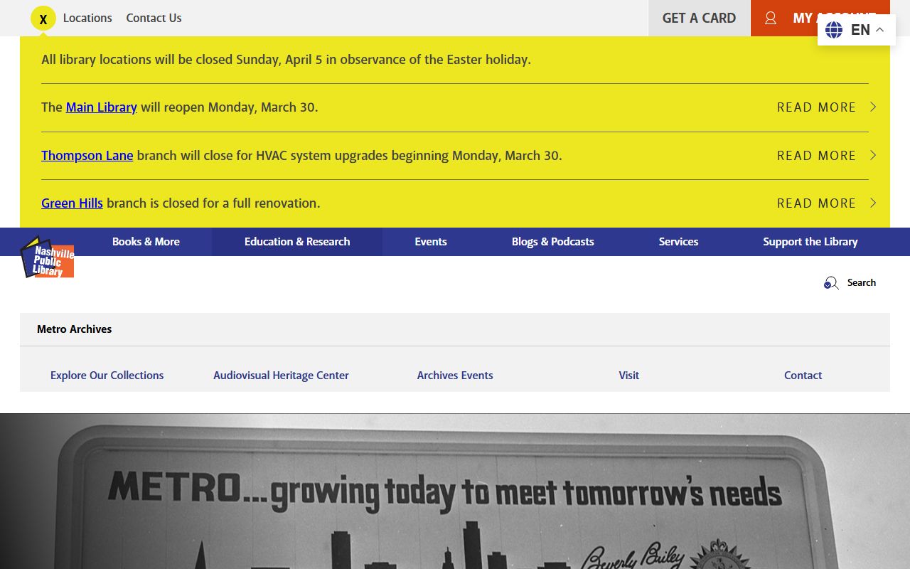 Nashville Genealogy research at the Nashville Metro Archives for Nashville Genealogy and Nashville Genealogy records