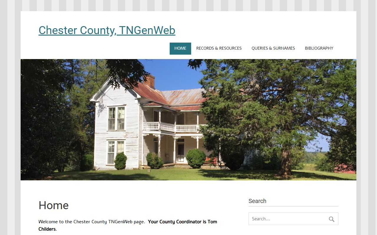 Chester County genealogy records from TNGenWeb