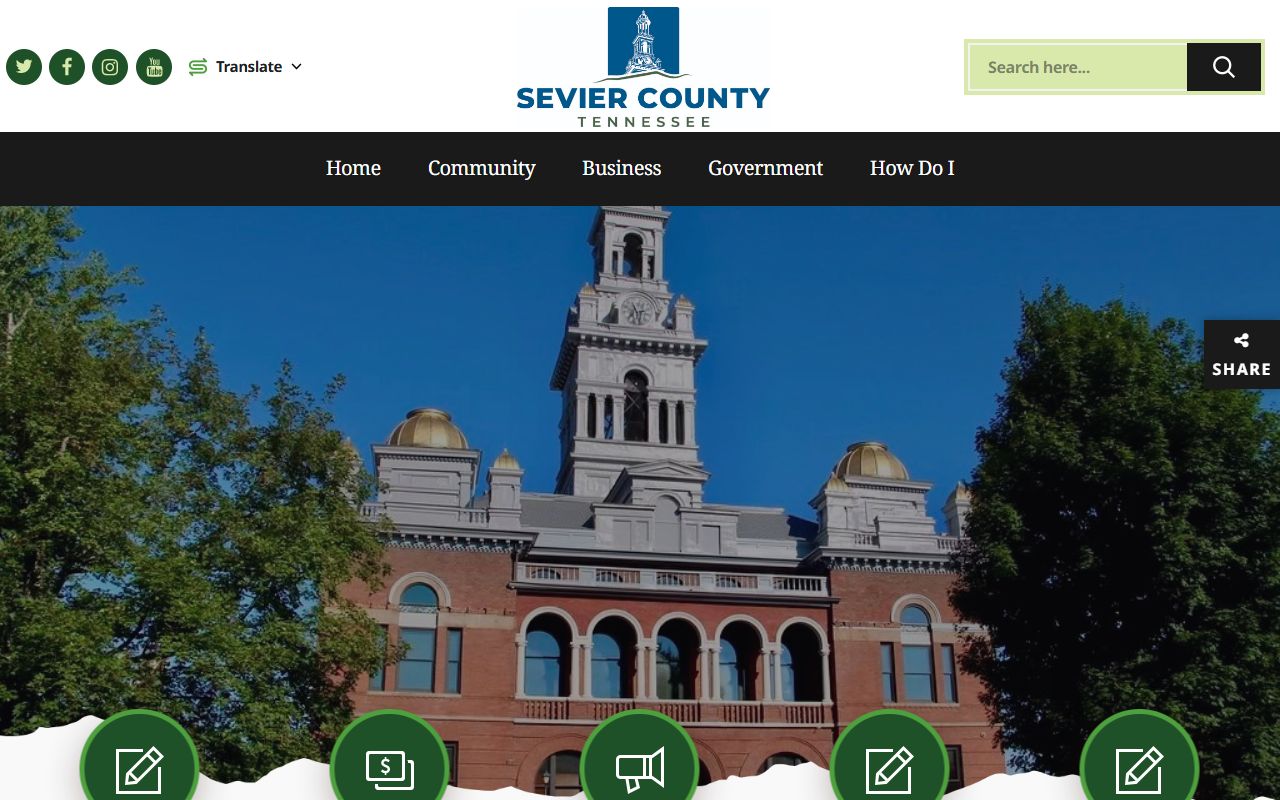 Sevier County genealogy records on the Sevier County government page
