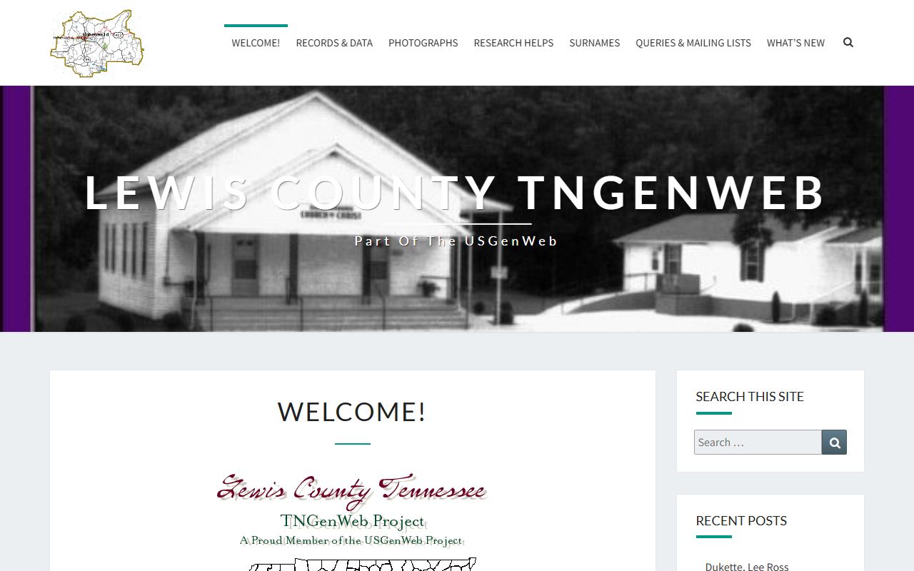 Lewis County genealogy records on the Lewis County TNGenWeb page