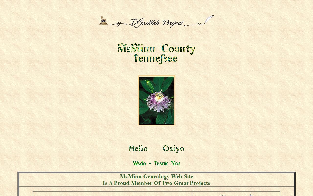 McMinn County genealogy records on the McMinn County TNGenWeb page