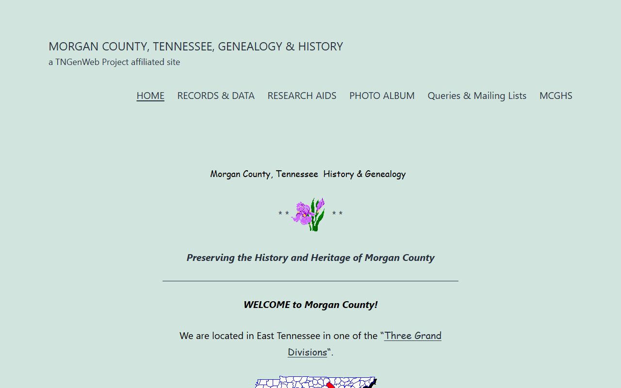 Morgan County genealogy records on the Morgan County TNGenWeb page
