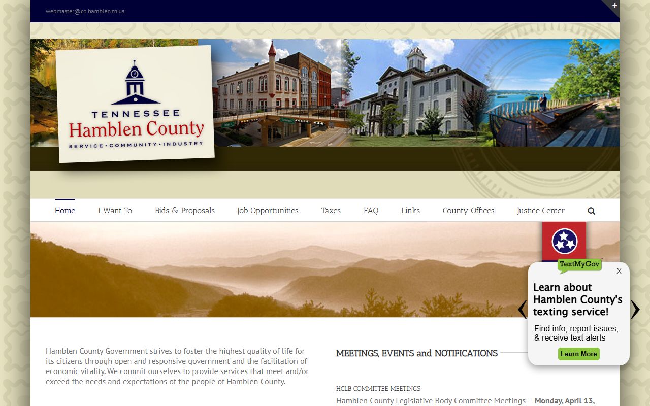Hamblen County genealogy records on the Hamblen County Government page