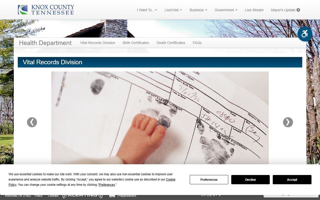 Knox County Genealogy vital records source in Knoxville