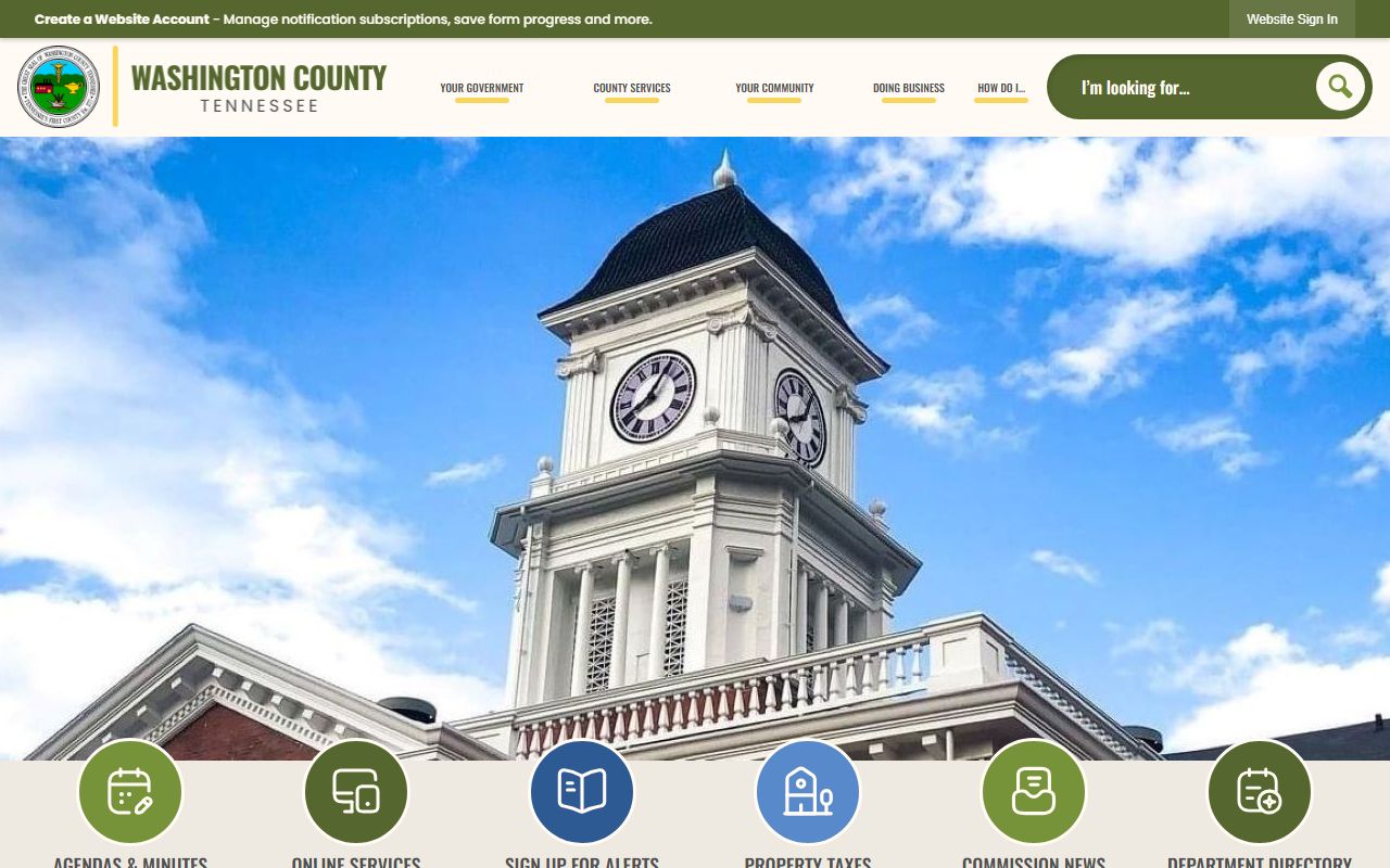 Washington County genealogy resources on the Washington County Government site