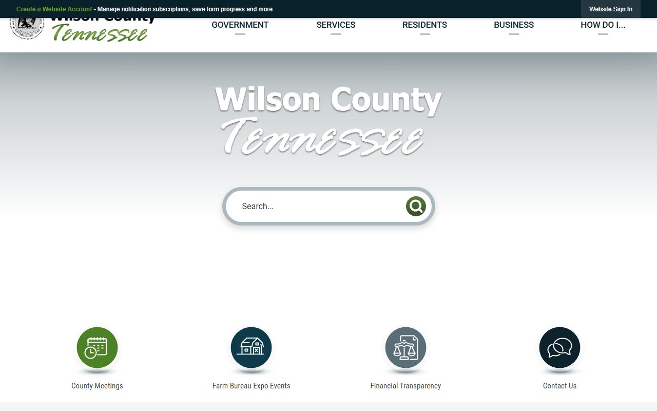 Wilson County genealogy resources on the Wilson County government site