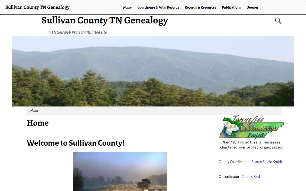 Sullivan County genealogy resources on the Sullivan County TNGenWeb page