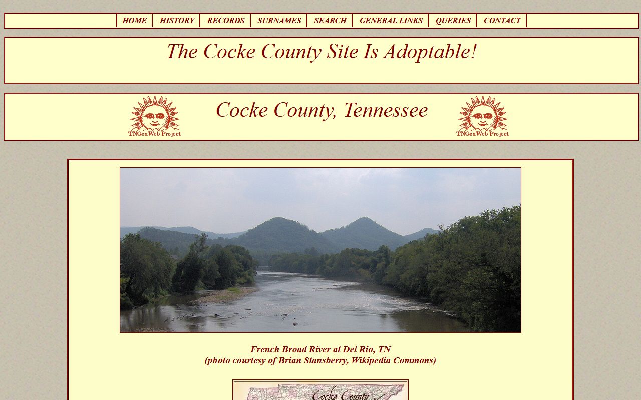 Cocke County genealogy records from TNGenWeb