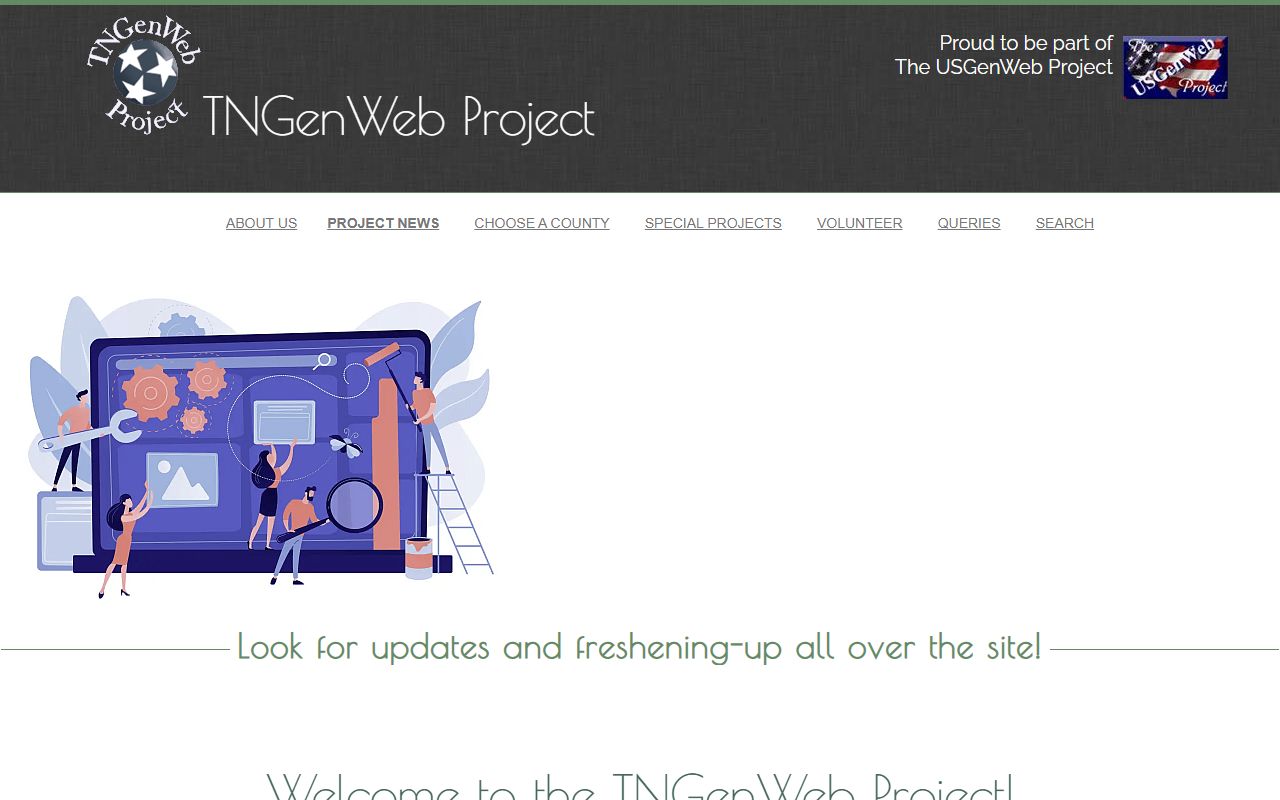 Tennessee Genealogy county network at TNGenWeb